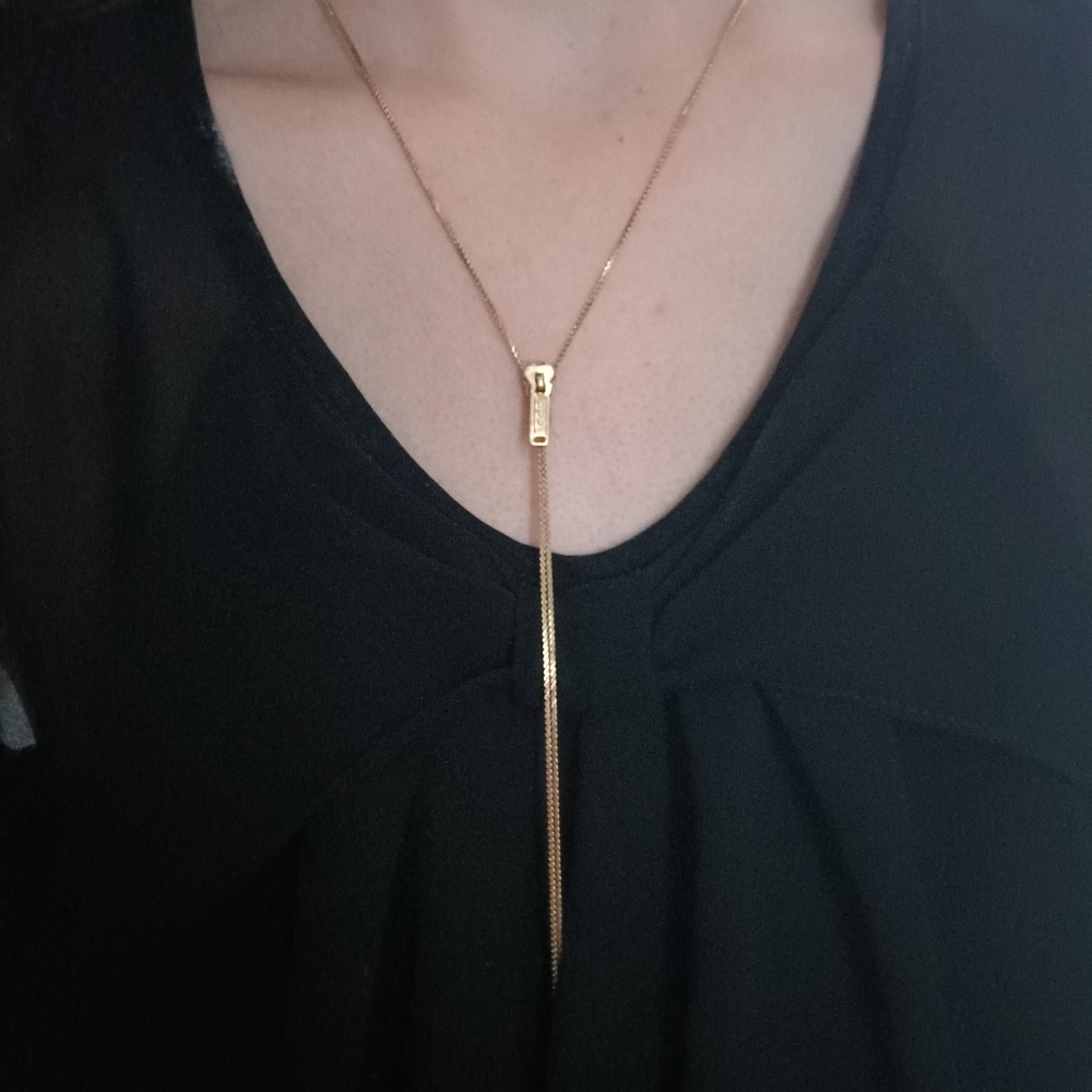 Zipper Faux Gold necklace